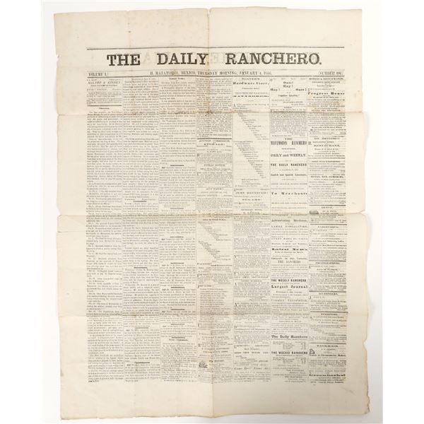 1866 Mexico Newspaper, English/Spanish Bilingual [202832]