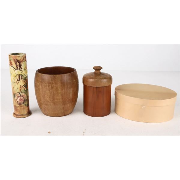 Pottery and Vintage Wood Containers [205462]