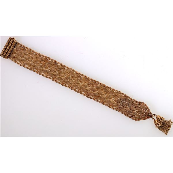 Ornate, fancy 14kt Gold Bracelet, Interwoven gold [206781]