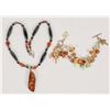 Image 1 : Necklace and bracelet: Amber & Black Onyx (2) [202189]