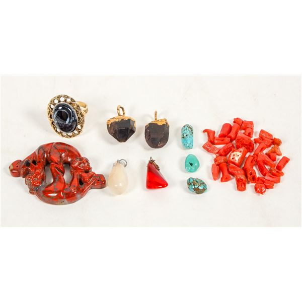 Semi Precious Pendants, Beads, Misc. Jewelry Pieces 10+ [205071]
