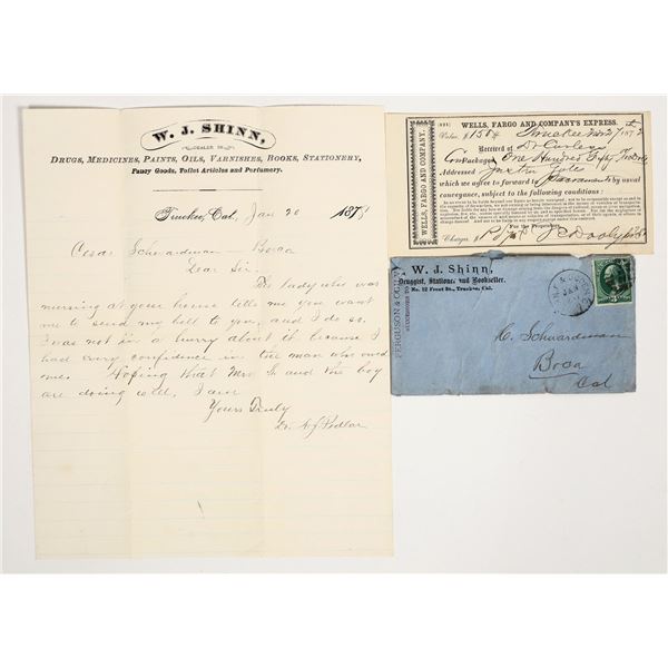 Rare 1870s Truckee, California Druggist Ephemera (near Lake Tahoe) [205385]
