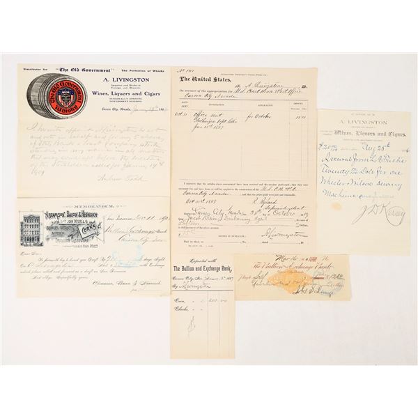 A. Livingston, Carson City, Nevada Whiskey Merchant Ephemera [206534]