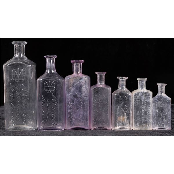 J B McCullough's Drug Bottles, 7 Different Sizes [195420]