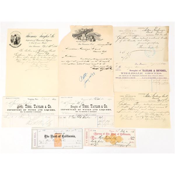 Thos. Taylor & Co. Whiskey Ephemera, Virginia City, Nevada [206516]