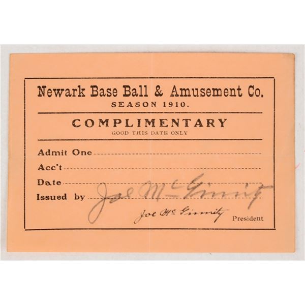 Newark Baseball, Joe McGinnity Autograph [207259]