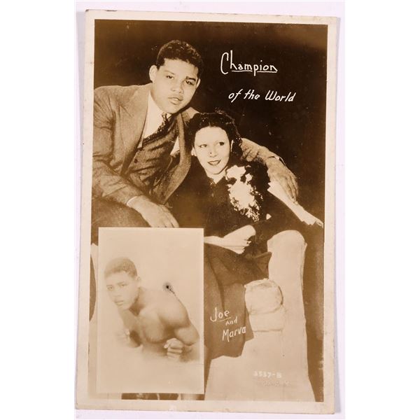 Joe Louis and Marva w/boxing photo Real Photo Post Card [166351]