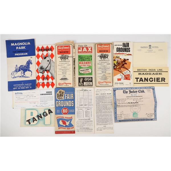 Horse Racing Ephemera [206996]