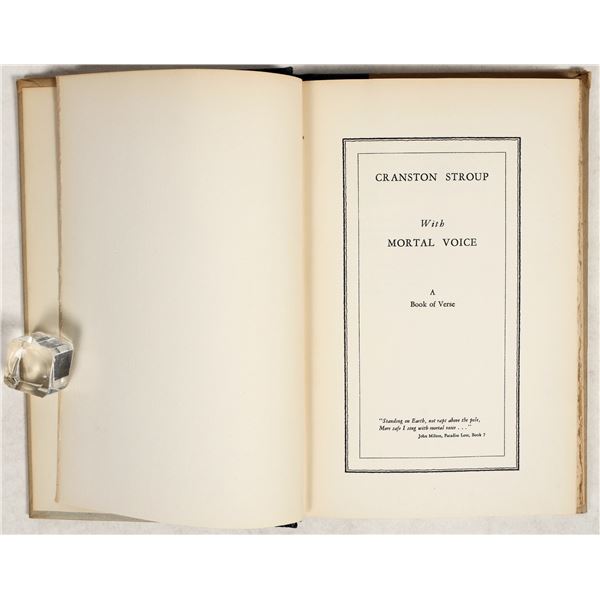 'With Mortal Voice', 1935 Poetry Book [198584]