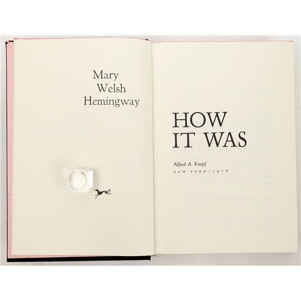 "How It Was" a Book Autographed by  Mary Hemingway Author 1976 [196308]