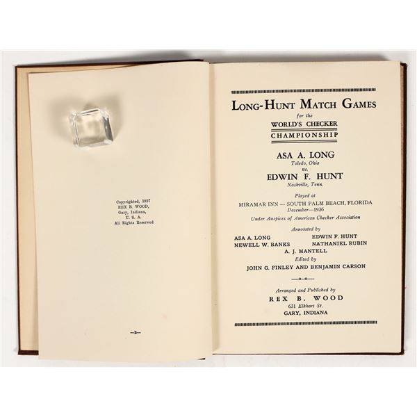 Long vs. Hunt World Championship Checker Match [202807]