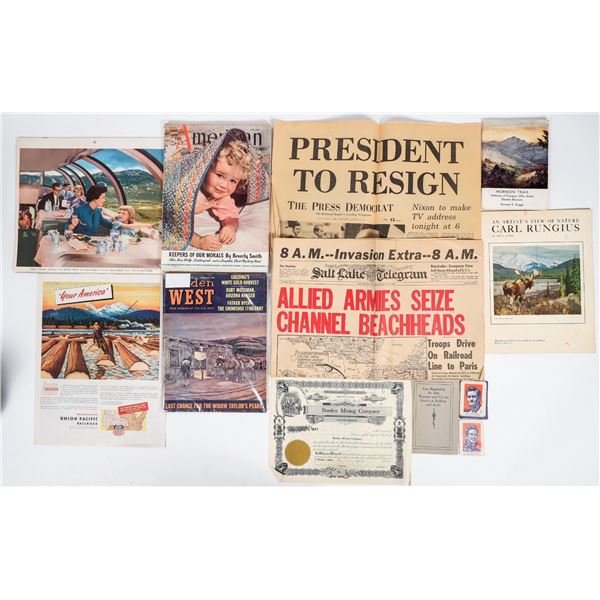 Assorted Vintage Magazines, Newspapers and Other Ephemera [201269]