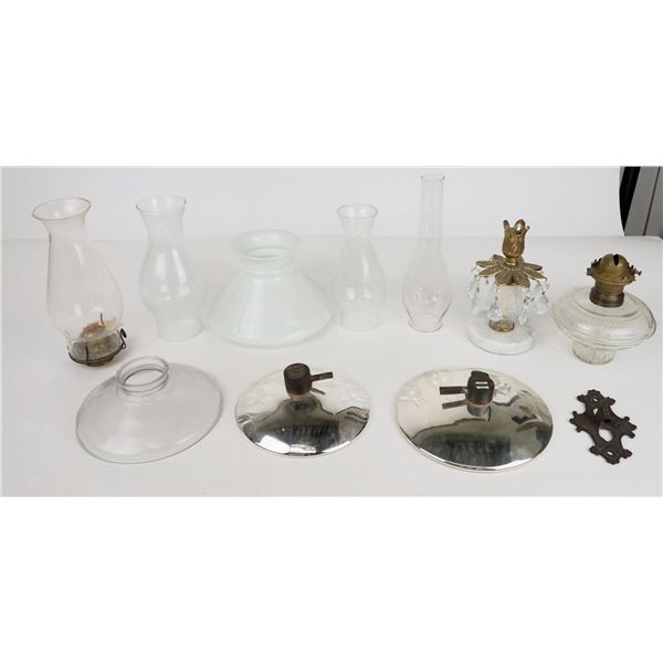 Victorian Style Lamp Shade & Misc. Antique Parts Group [207077]