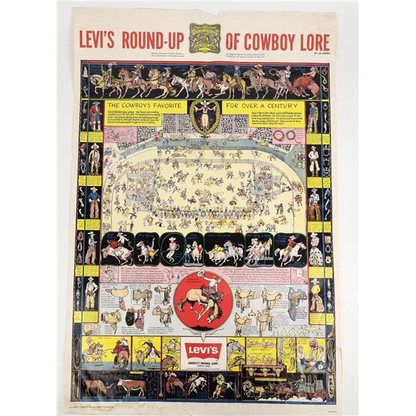 Levi's Round Up of Cowboy Lore Poster 1950's [207094]