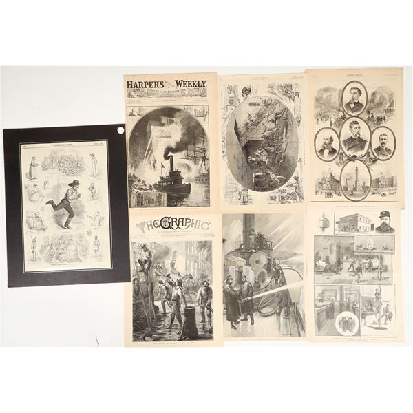 Fire-Related Woodcut Prints from Early Journals (7) [200900]