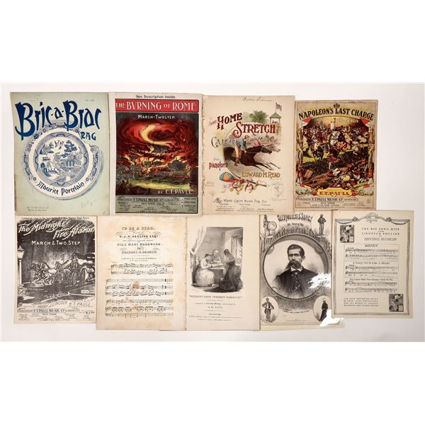 Misc. Vintage Sheet Music, c1800s-1915 (9) [191437]