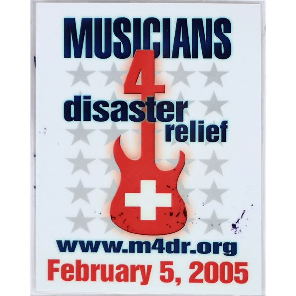 Musicians 4 Disaster Relief Autographed Badge 2005 [196787]
