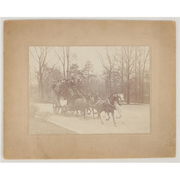 B/W Photo of Vanderbilts on Stage Coach Ride.  [201289]