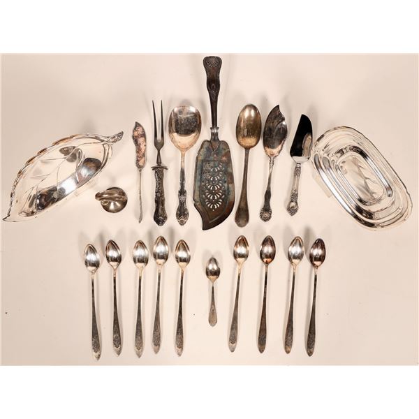 Silver Plate Serving and Spoon Assortment [183224]