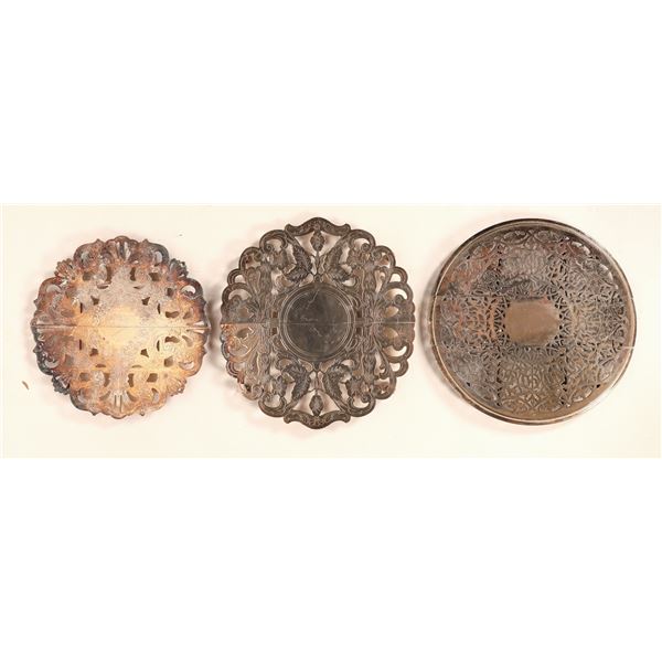 Silver Plate Table Top Serving Platter Trio [183701]