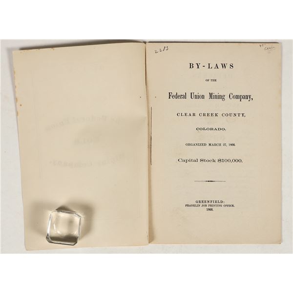 Federal Union Gold Mining Co. Booklet, 1866 [201077]