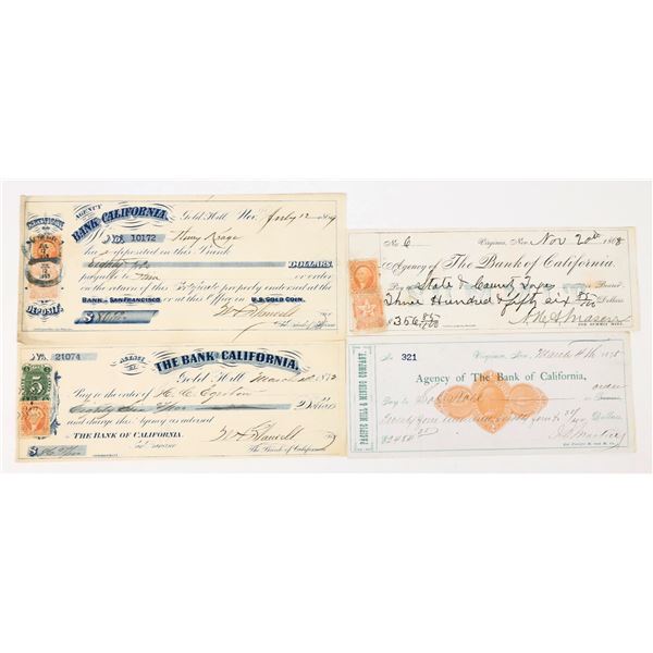 Virginia City & Gold Hill, Nevada Checks incl. Mackay Autograph [198155]