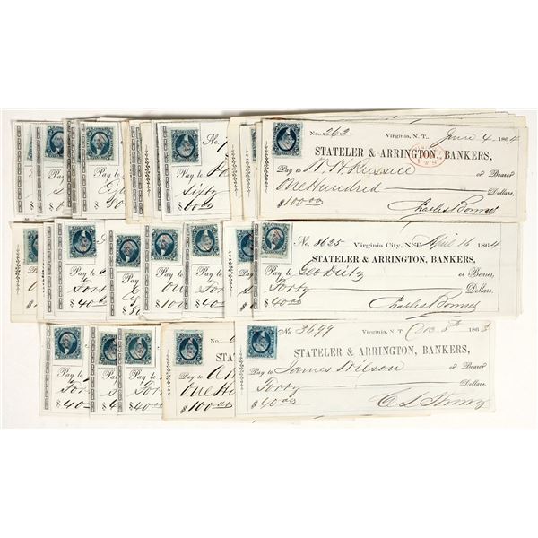 Gould & Curry Mine & Mill Check Collection, Nevada Territory (50) [200785]