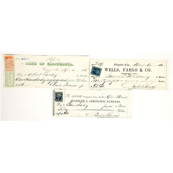 Gould & Curry Mine on Three Different Bank Checks [201627]