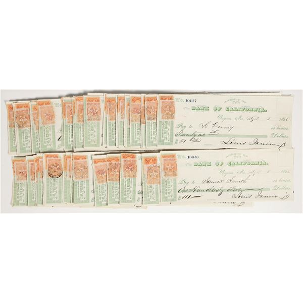 Gould & Curry Silver Mining Check Group, Bank of California, 1860s (50) [201970]