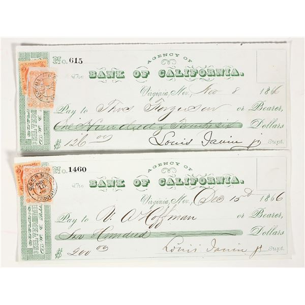 Gould & Curry Silver Mining Check Pair with Bold Cancels [204122]