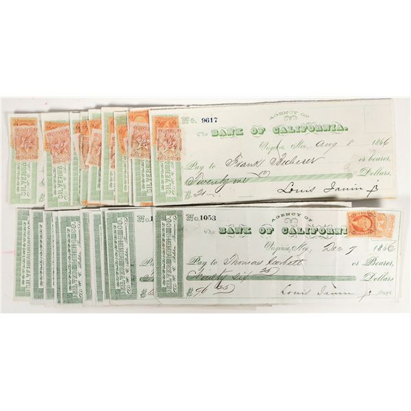 Gould & Curry Silver Mining Checks w/ Left & Right Hand Cancels (23) [204121]