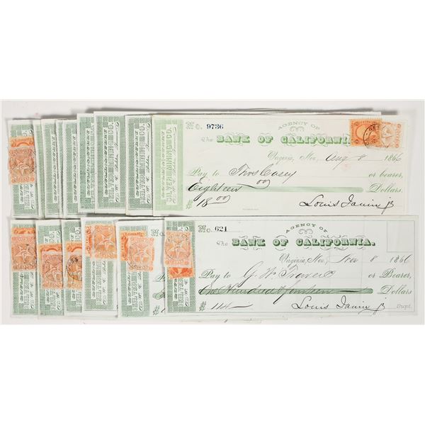 Gould & Curry Silver Mining Checks with Two Cancel Types (15) [204125]