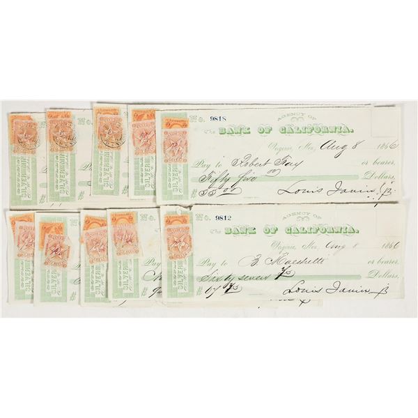 Gould & Curry Silver Mining Co. Checks Signed by Louis Janin (10) [198234]