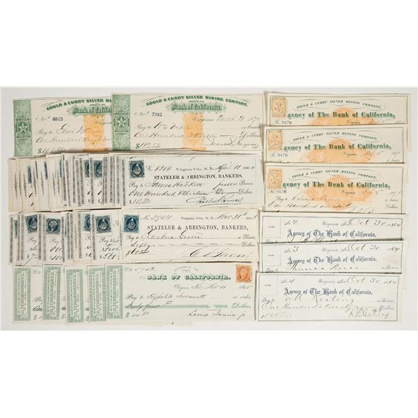 Large Virginia City, Nevada Mining Check Collection [201640]