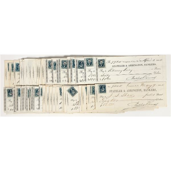 Stateler & Arrington, Gould & Curry, Virginia City, Nevada Territory Checks (100) [201964]
