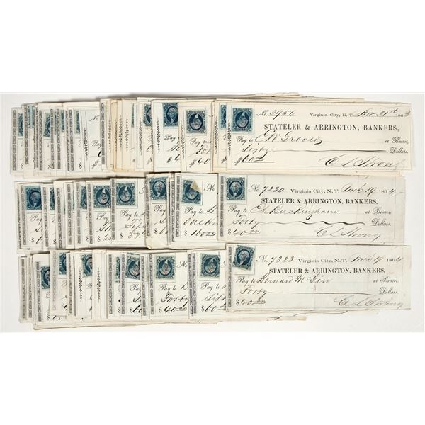 Stateler & Arrington, Gould & Curry, Virginia City, Nevada Territory Checks (100) [201965]