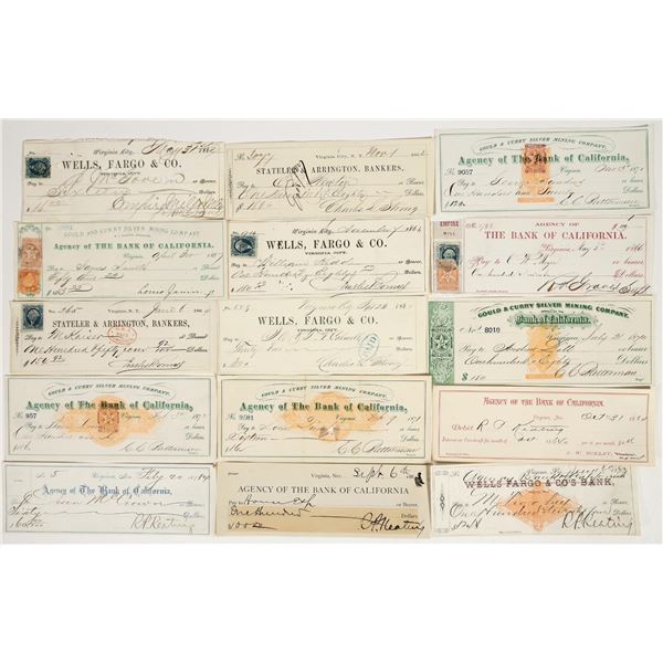 Virginia City, Mining Check Collection (15 Different incl. RN & Territorial) [201979]