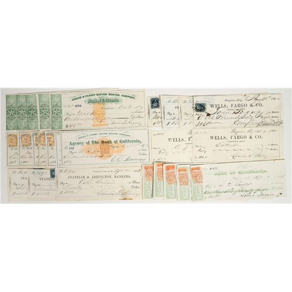 Virginia City, Nevada Comstock Mining Check Collection (Rare RN, Territorial) [201954]