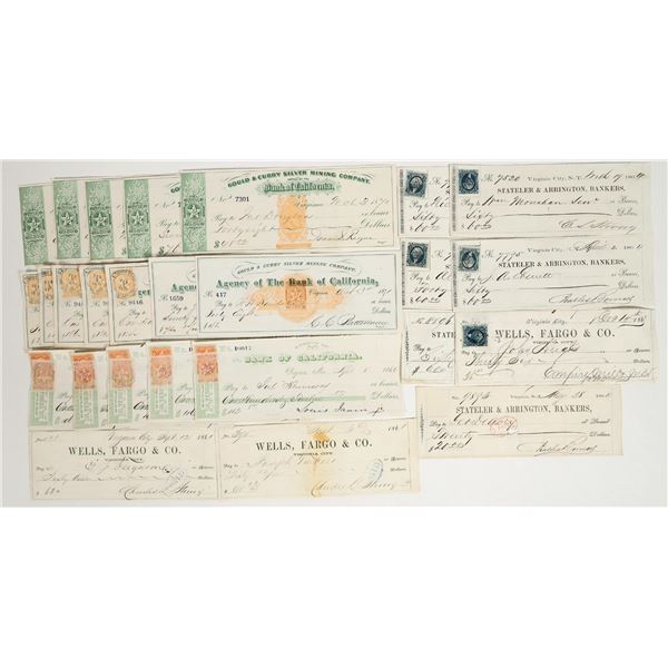 Virginia City, Nevada Comstock Mining Check Collection (Rare RN, Territorial) [201955]