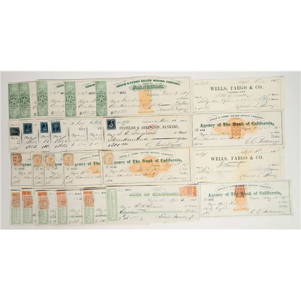 Virginia City, Nevada Comstock Mining Check Collection (Rare RN, Territorial) [201956]
