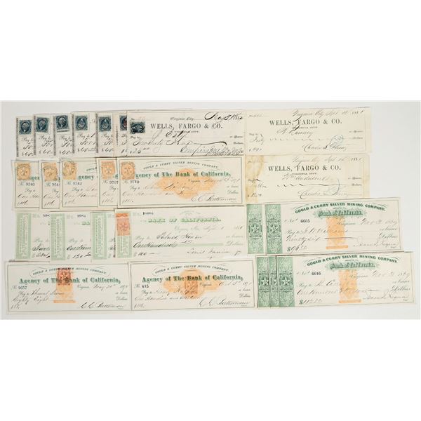 Virginia City, Nevada Comstock Mining Check Collection (Rare RN, Territorial) [201958]