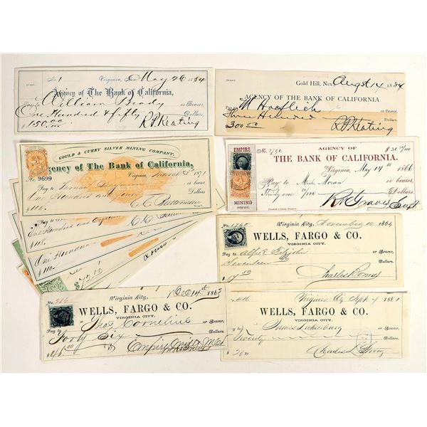 Virginia City, Nevada Mining Check Collection (11 Different) [202037]