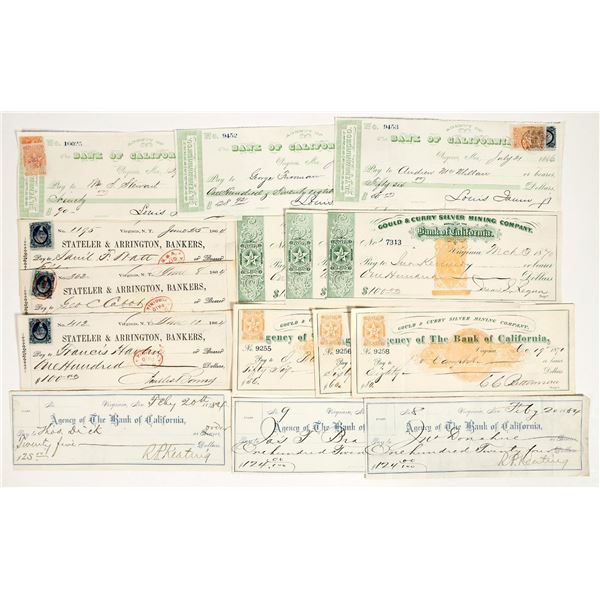 Virginia City, Nevada Mining Check Collection (15 Checks, 5 Types) [201635]