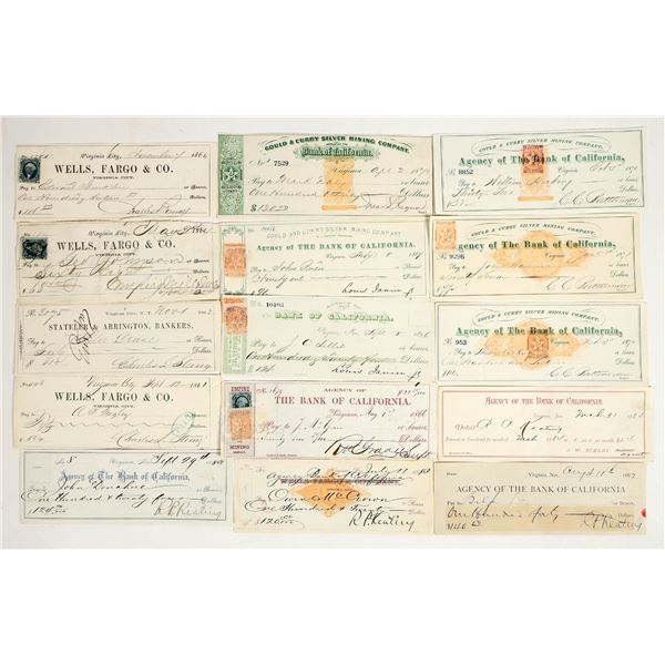 Virginia City, Nevada Mining Check Collection (Multiple RN) (Territorial) [201734]