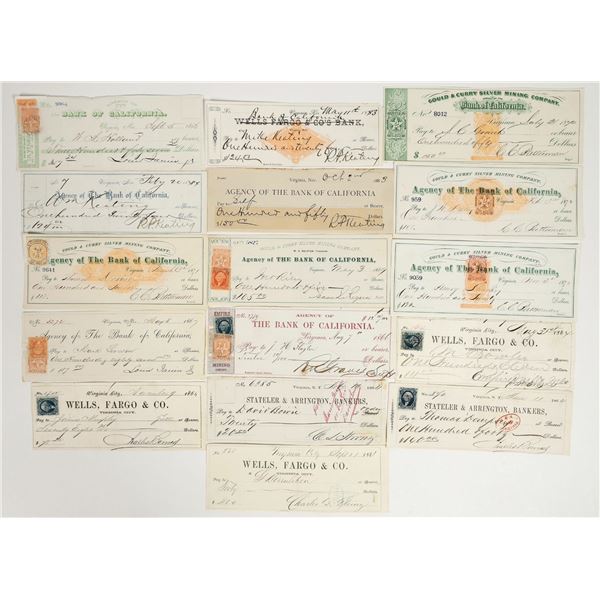 Virginia City, Nevada Mining Check Collection (Territorial, Imprinted Revenue) [201959]