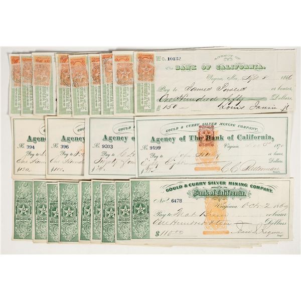 Virginia City, Nevada Mining Check Group for Dealers (24 incl. Rare RNs) [201623]