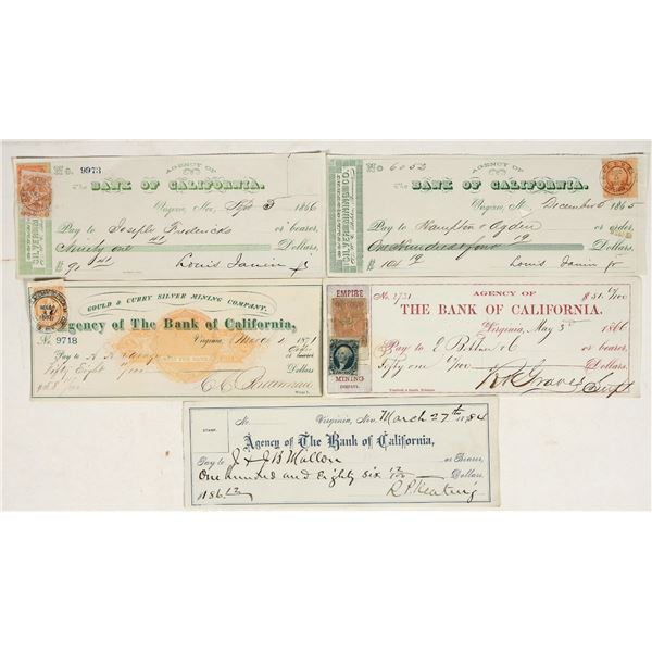 Virginia City, Nevada Mining Checks Issued to Merchants [200359]