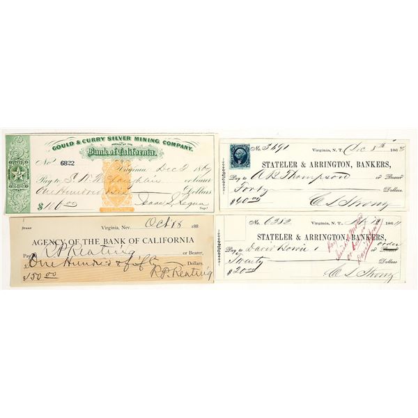 Virginia City, Nevada Mining Checks Issued to Mine Superintendents [201736]