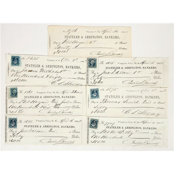 Virginia City, Nevada Territory Checks Issued to Miners with the Same Name [198237]