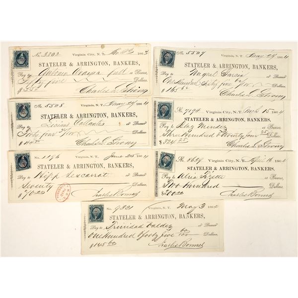 Virginia City, Nevada Territory Checks to Spanish/Mexican/Italian Miners [202050]